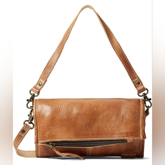 SOLD - BedStu AMINA Convertible Crossbody Wristlet Clutch in Tan Rustic Leather - Picture 8 of 13